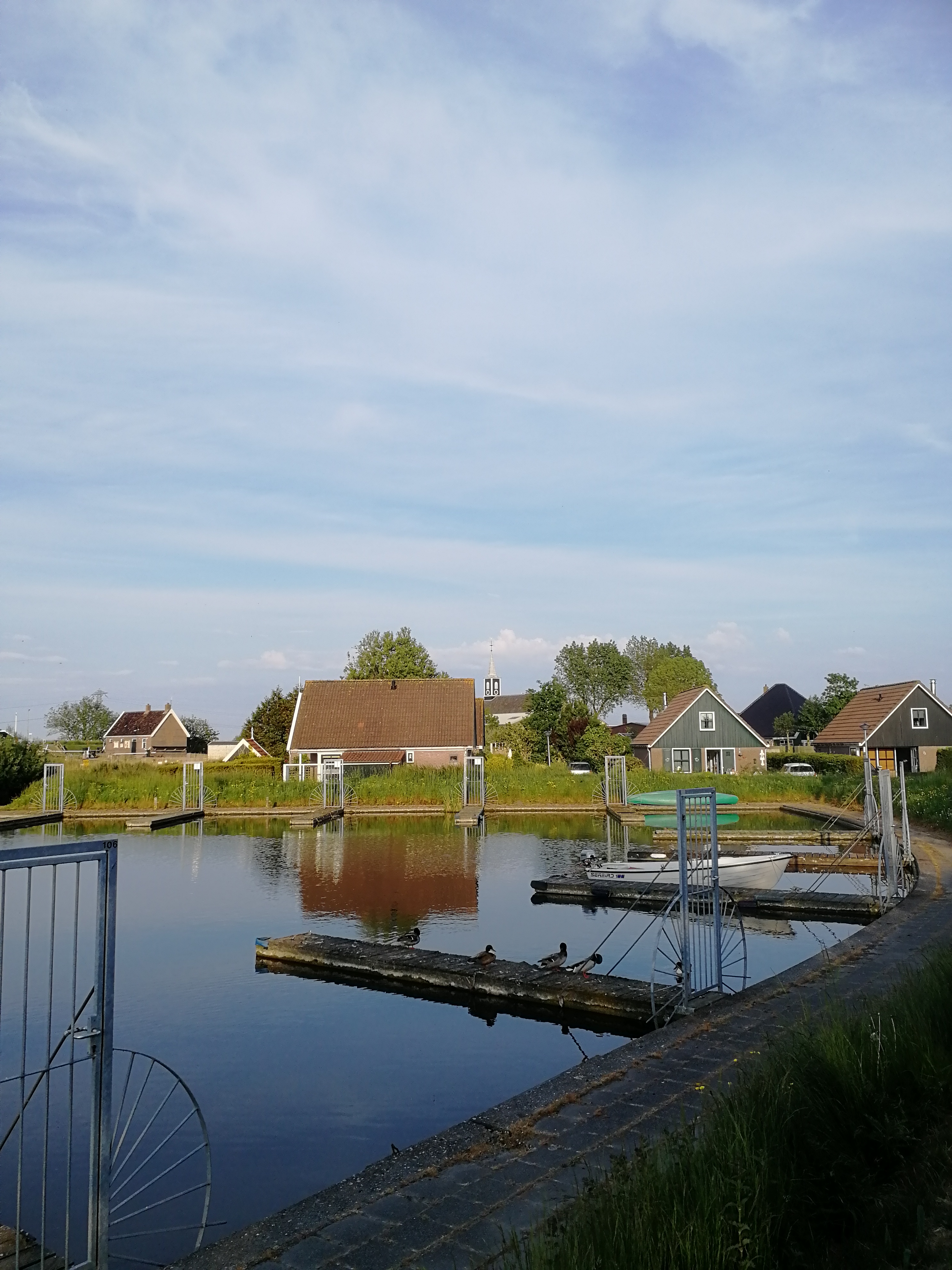 Teich mit Bootsanleger